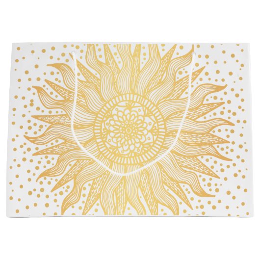 Golden Sun Mandala Confetti Groot Cadeauzakje (Voorkant)