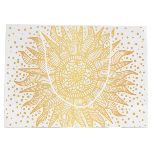 Golden Sun Mandala Confetti Groot Cadeauzakje (Achterkant)