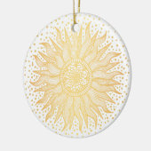 Golden Sun Mandala Confetti Keramisch Ornament (Links)