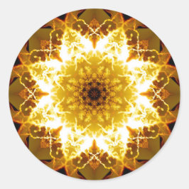 Golden Sun Mandala Ronde Sticker