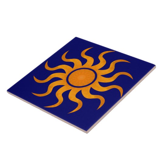 Golden Sun Midnight Blue Tile - Groot Tegeltje (Zijkant)