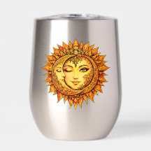 Golden Sun Moon Boho Goddess | Celestial Mandala