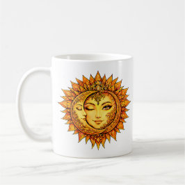 Golden Sun Moon Boho Goddess | Celestial Mandala Koffiemok