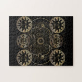 Golden Sun Moon Stars Celestial Astronomy art Legpuzzel (Horizontaal)