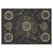 Golden Sun Moon Stars Celestial Astronomy art Tafelkleed (Voorkant (Horizontaal))