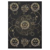 Golden Sun Moon Stars Celestial Astronomy art Tafelkleed (Voorkant)