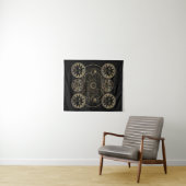 Golden Sun Moon Stars Celestial Astronomy art Wandkleed (In Situ (horizontaal))