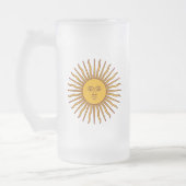 Golden Sun of May Argentina Flag Drink Glass Matglas Bierpul (Links)