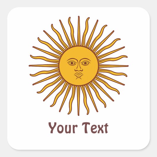 Golden Sun of May Argentinië Flag Gift Label Stick (Voorkant)
