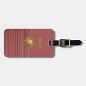 Golden Sun op Roos Roze Bagagelabel (Voorkant horizontaal)