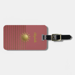 Golden Sun op Roos Roze Bagagelabel