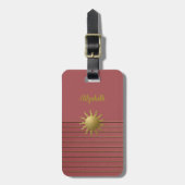Golden Sun op Roos Roze Bagagelabel (Voorkant verticaal)