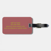 Golden Sun op Roos Roze Bagagelabel (Achterkant horizontaal)