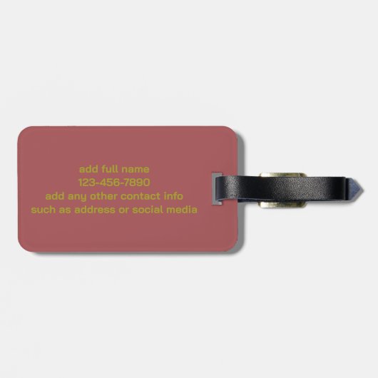 Golden Sun op Roos Roze Bagagelabel (Achterkant horizontaal)