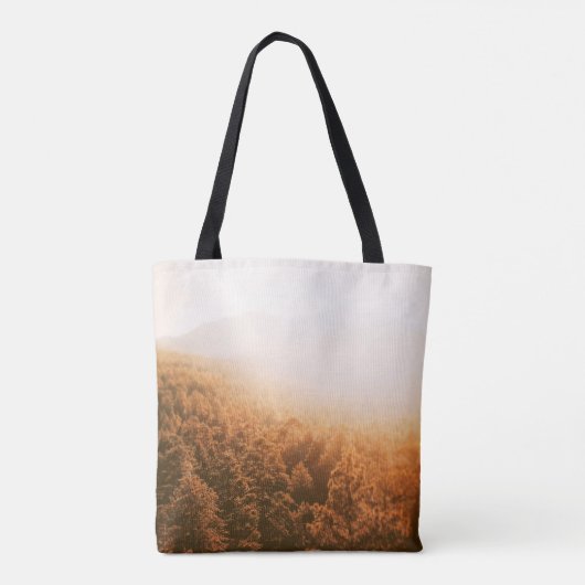 GOLDEN SUN OVER A FOREST TOTE BAG (Achterkant)