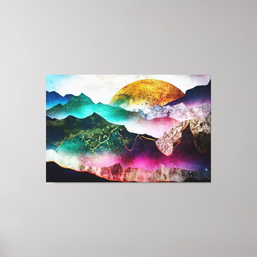 Golden Sun over Gemstone Mountains Canvas Afdruk (Voorkant)