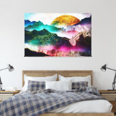 Golden Sun over Gemstone Mountains Canvas Afdruk (Insitu (Slaapkamer))