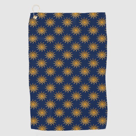 Golden Sun Pattern van Shirley Taylor Golfhanddoek (Voorkant)