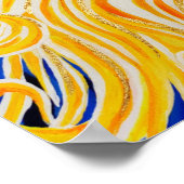 Golden Sun White Eagle Artistisch Abstract Poster (Hoek)