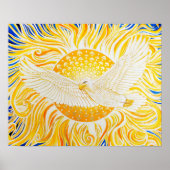 Golden Sun White Eagle Artistisch Abstract Poster (Voorkant)