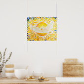 Golden Sun White Eagle Artistisch Abstract Poster (Keuken)