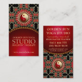 Golden Sun Yoga Reiki Balance Red Gold Black Visitekaartje (Voorkant / Achterkant)