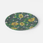 Golden Sunbloemen Tuinkunst Bord 7" (Gekanteld)