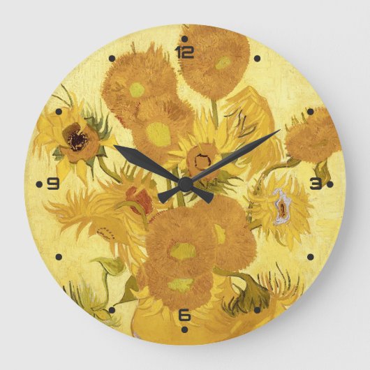 Golden Sunbloemen Vincent van Gogh Grote Klok (Voorkant)