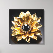 Golden Sunburst Brooch Canvas Afdruk (Voorkant)