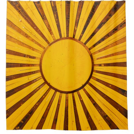 Golden Sunburst Douchegordijn (Voorkant)