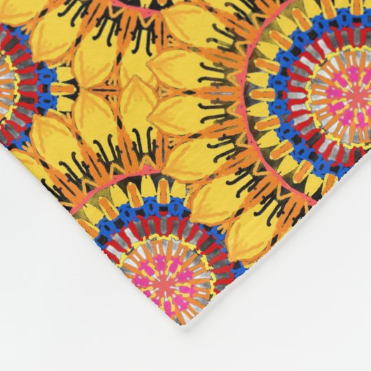 Golden sunburst  fleece deken (Hoek)