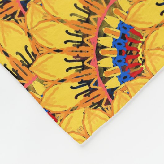 Golden sunburst  fleece deken (Hoek)