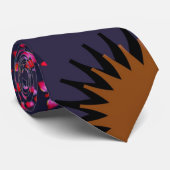 Golden Sunburst getipt geometrische donkere magent Stropdas (Opgerold)