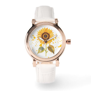 Golden Sunburst Horloge