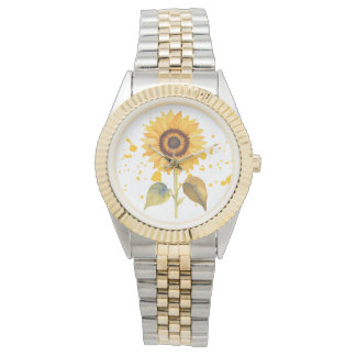 Golden Sunburst Horloge