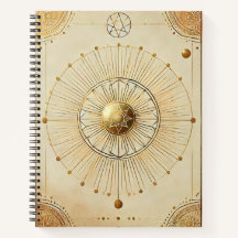 "Golden Sunburst Inspirerend Spiral Notitieboek - 