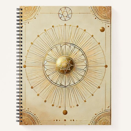 "Golden Sunburst Inspirerend Spiral Notitieboek -  (Voorkant)