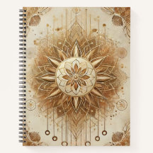 "Golden Sunburst Inspirerend Spiral Notitieboek - 