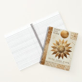Golden Sunburst Inspirerend Spiral Notitieboek - H (Binnen)