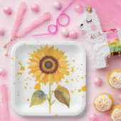 Golden Sunburst Papieren Bordje (Feest)