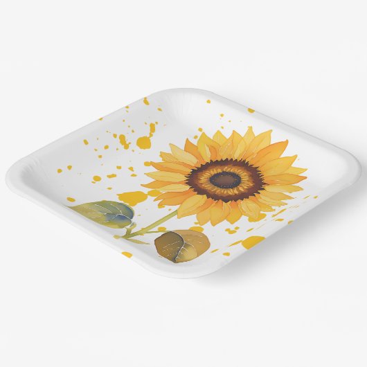 Golden Sunburst Papieren Bordje (Gebogen)