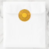 Golden Sunburst Ronde Sticker (Tas)