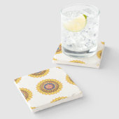 Golden sunburst  stenen onderzetter (Zijkant)