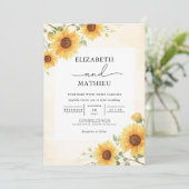 Golden Sunflower Arch Romance bruiloft Kaart (Staand voorkant)