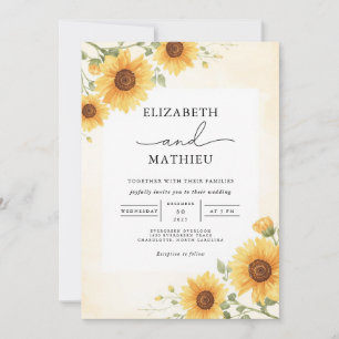 Golden Sunflower Arch Romance bruiloft Kaart