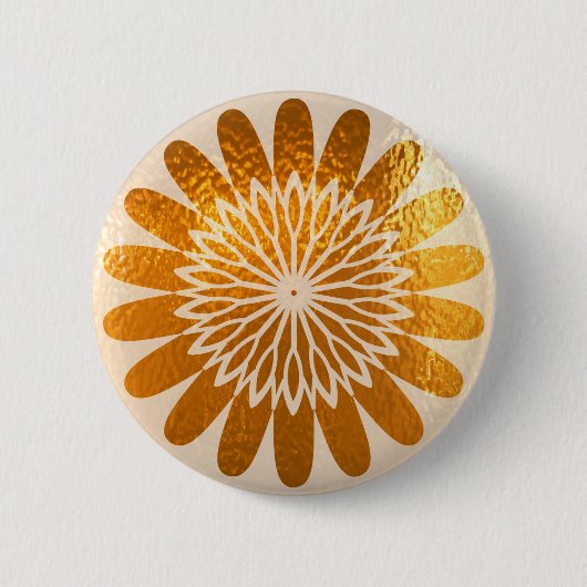 Golden Sunflower ART decoratie Ronde Button 5,7 Cm (Voorkant)