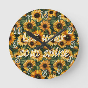 Golden Sunflower Bliss Ronde Klok