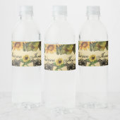 Golden Sunflower Bodemlabels Waterfles Etiket (Flessen)