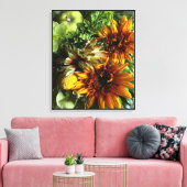 Golden Sunflower Botanical Art Canvas Afdruk (Insitu (Woonkamer))