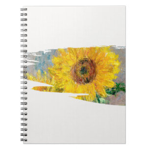 Golden Sunflower Brushstroke Art Notitieboek